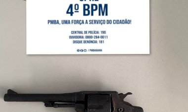 *4º BPM REALIZA PRISÃO EM FLAGRANTE DELITO POR PORTE ILEGAL DE ARMA DE FOGO.*